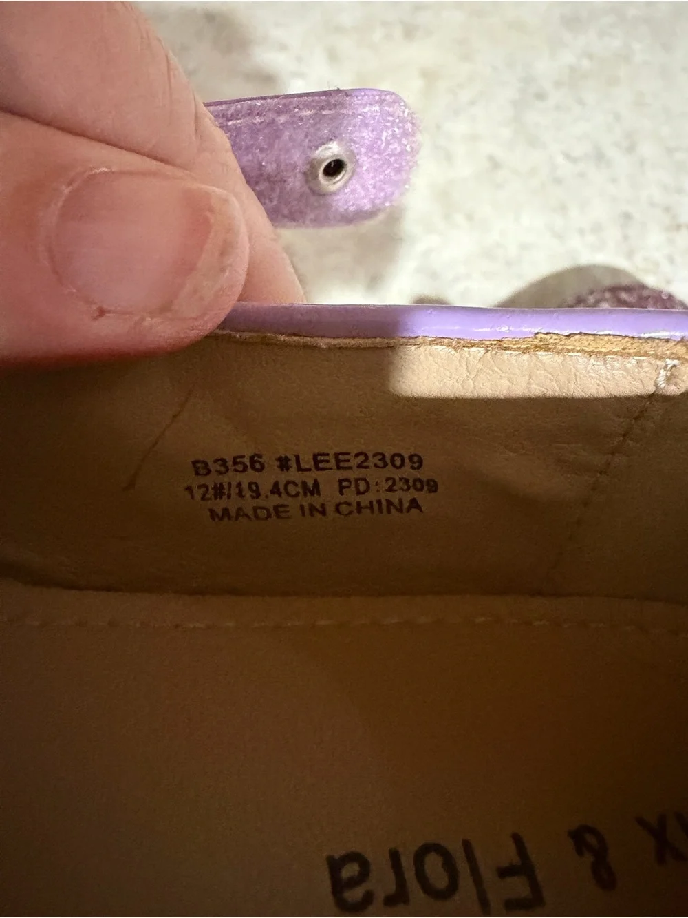 Felix & Flora Girls Pink Purple Glitter Mary Jane Dress Shoes Sz 12 Approx